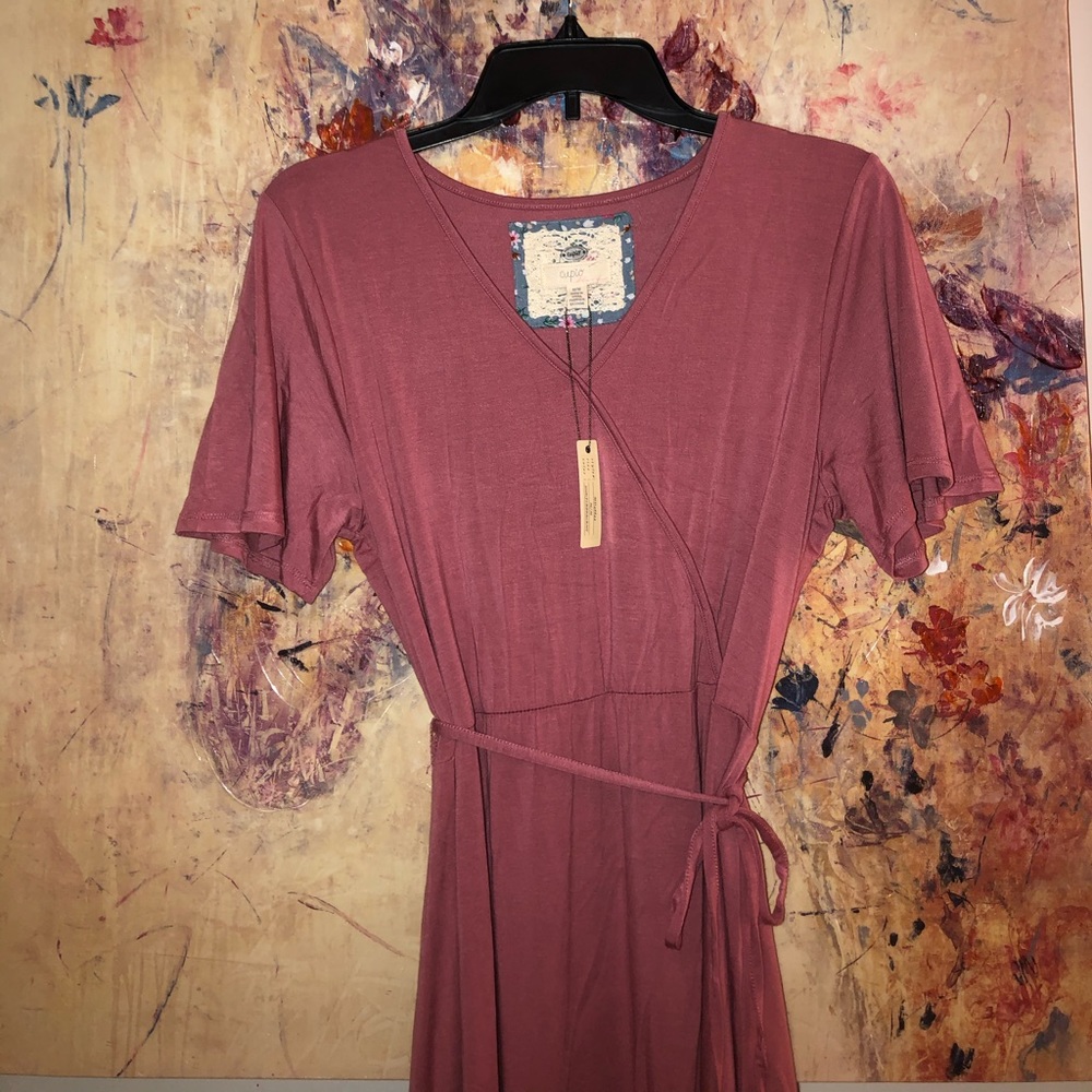 NEW Cupio Dusty Rose Flounce Dress